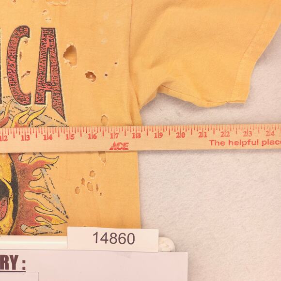 Metallica Band Crew Neck Graphic Short Sleeve T Shirt Mens Size Small S Yellow - Picture 7 of 9